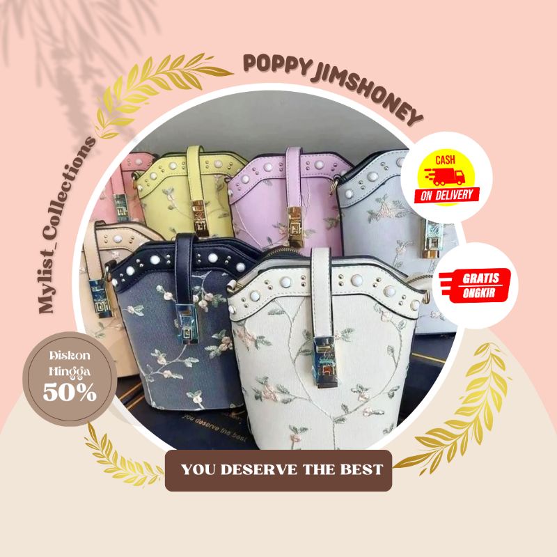 Tas Selempang Wanita Poppy Bag Jimshoney - TAS KOREA JIMSHONEY ORIGINAL