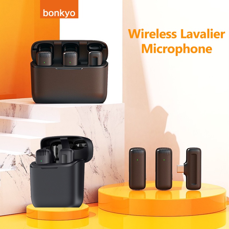 Bonkyo Wireless Dual BoLavalier Microphone Plug &amp; Play Lapel Mic with Charging Case Mikrofon for TikTok YouTube Facebook Live Stream