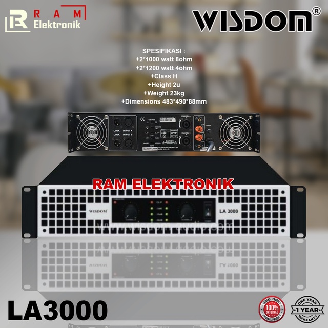 Power Amplifier WISDOM LA3000 / LA-3000 2 Channel Original