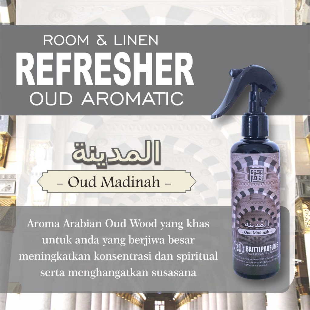 Freshner Pengharum Ruangan Baitti Parfume Aroma Oud Madinah 250 ml Non Alkohol
