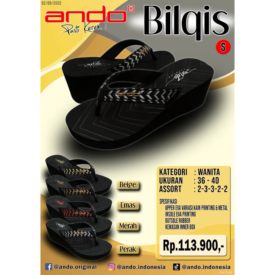 Sandal Ando Wedges Murah Original ANDO BILQIS