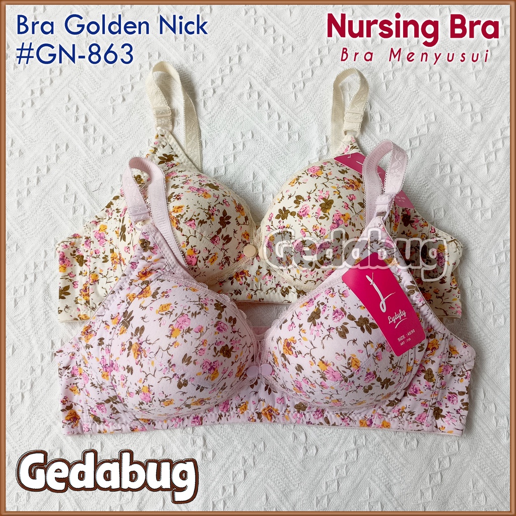 Bra BH Nursing Lydyly 730 Flower | Bra Menyusui Cup bisa dibuka Tanpa Kawat Kancing 3 | Gedabug