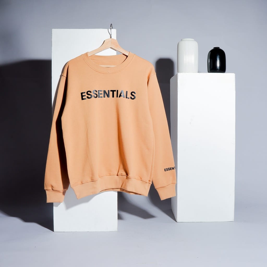 SWEATER CREWNECK ESSENTIALS Logo Pullprint Basic Premium Unisx