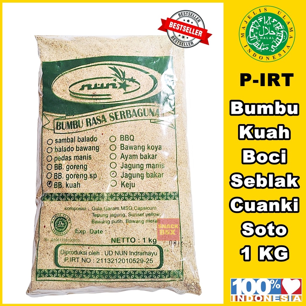 

Bumbu Asin Gurih Kuah Baso Aci, Seblak, Cuanki, Soto 1kg, repack 500gr