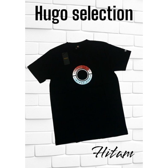 kaos oblong hugo selection original produk khusus hitam