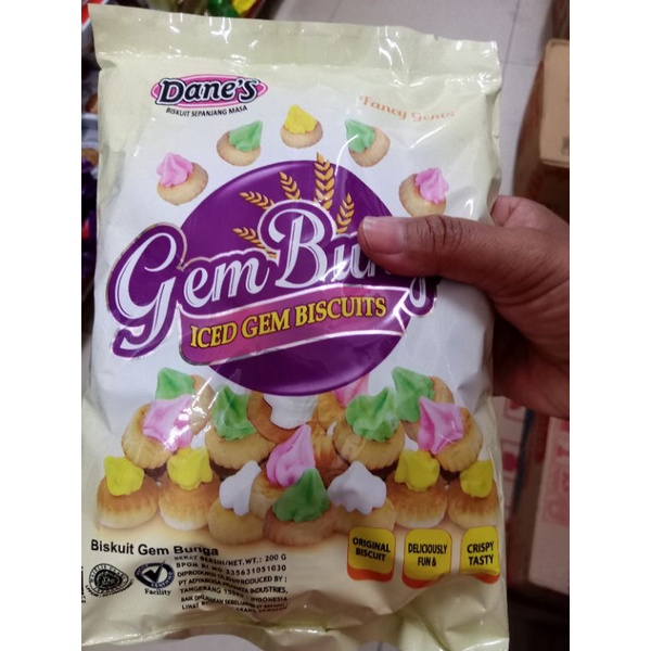 

BISKUIT GEM BUNGA DANE'S 200GRAM/GEM ROSE/ICED GEM BISCUITS/CEMILAN BISKUIT JADUL