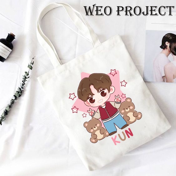 TOTE BAG KANVAS MURAH / TOTE BAG WANITA / TOTE BAG MOTIF WAYV