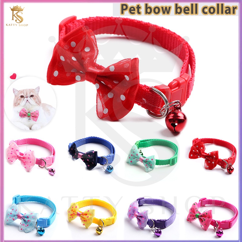 Bowknot Cat Necklace Cat Bell Collar Animal Interesting Accessories Cat Collar