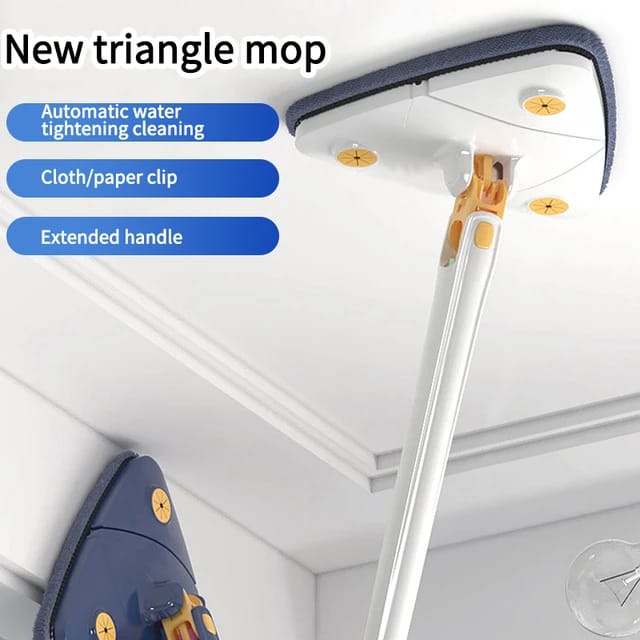 Alat Pel Rotate 360° Triangle Mop Pembersih Lantai Kaca Segitiga Microfiber