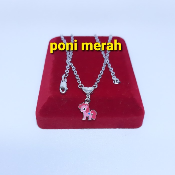 Fred Kalung Anak Koye Silver/Perak 925.Kuda Poni Rantai Panjang 33Cm.