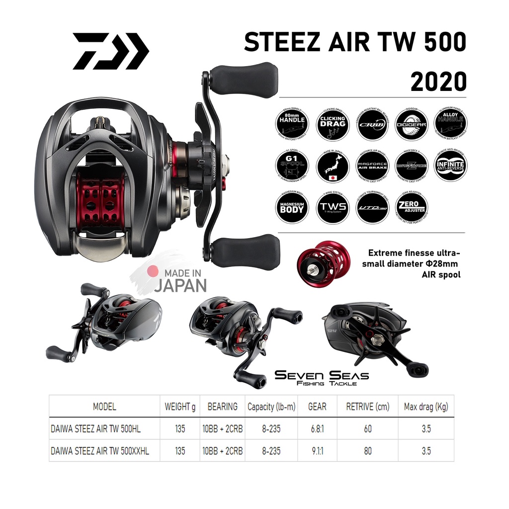 Daiwa Steez Air TW 500 BC Reel Finesse Ultra Ligth Baitcasting