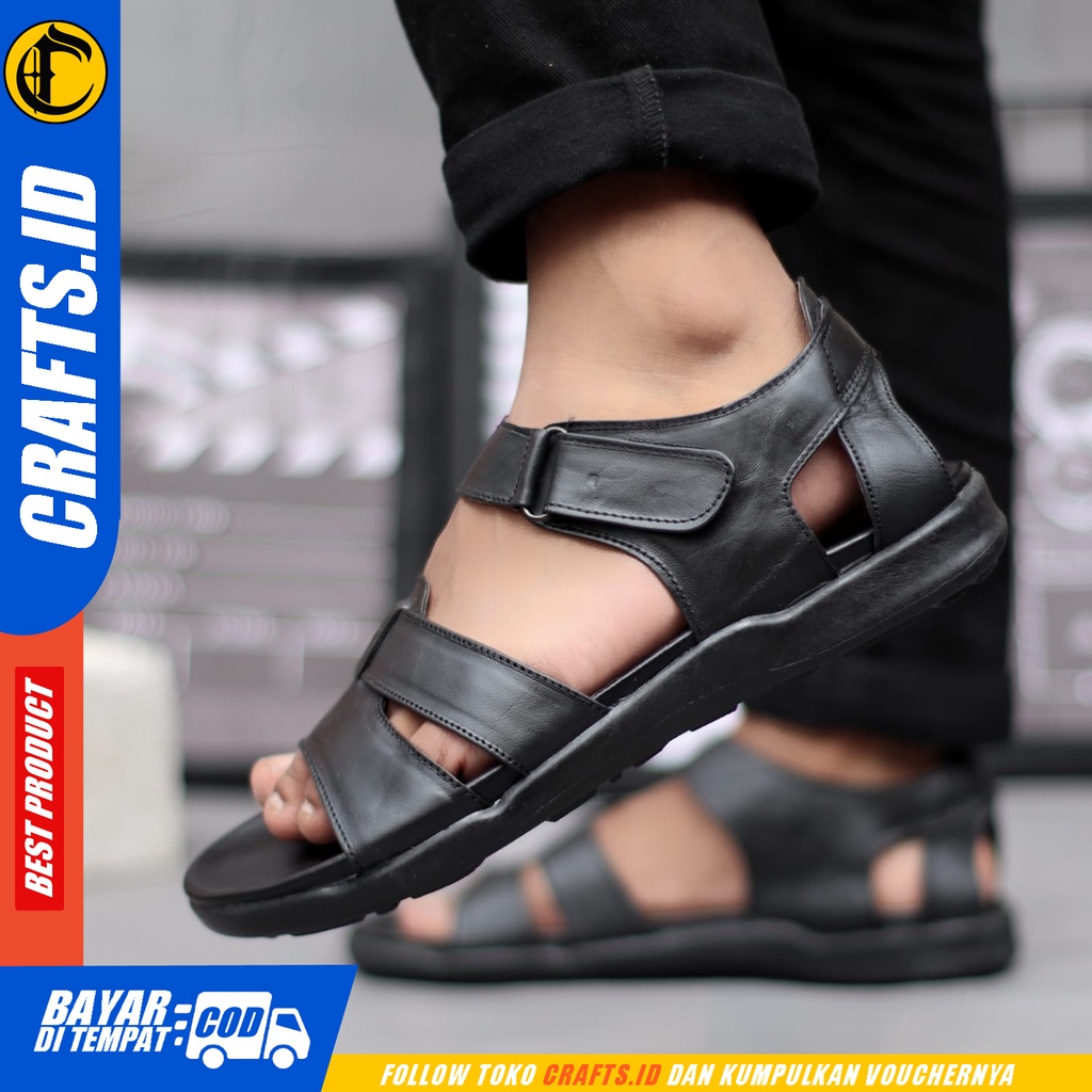 Sandal Kulit Asli Sendal Casual Pria Crafts Haka