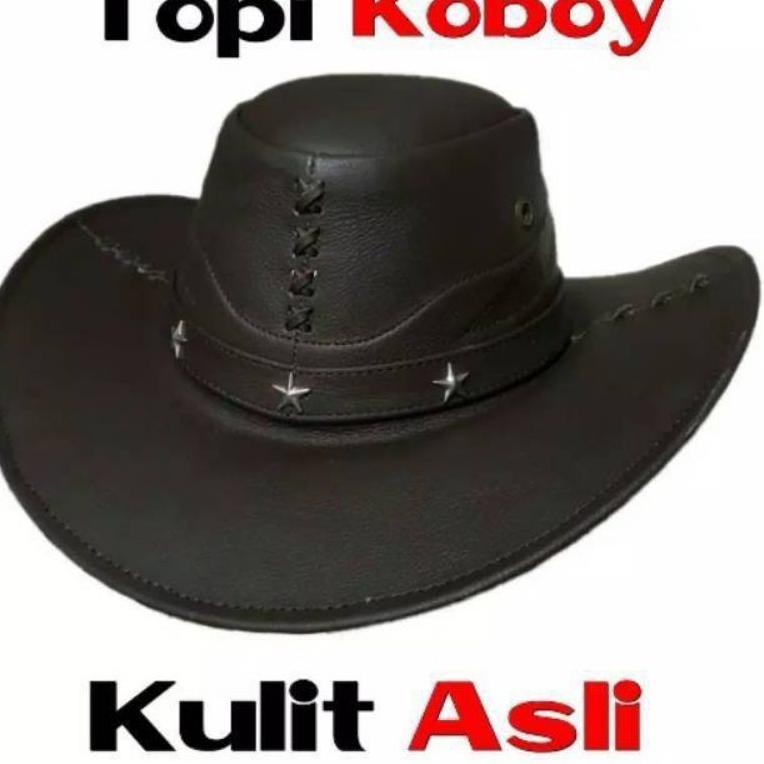 STOK TERBARU topi pria kulit asli koboy /topikoboy/ topi koboy