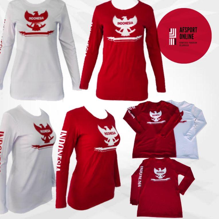 HARGA BERSAHABAT baju senam garuda merah putih tangan panjang