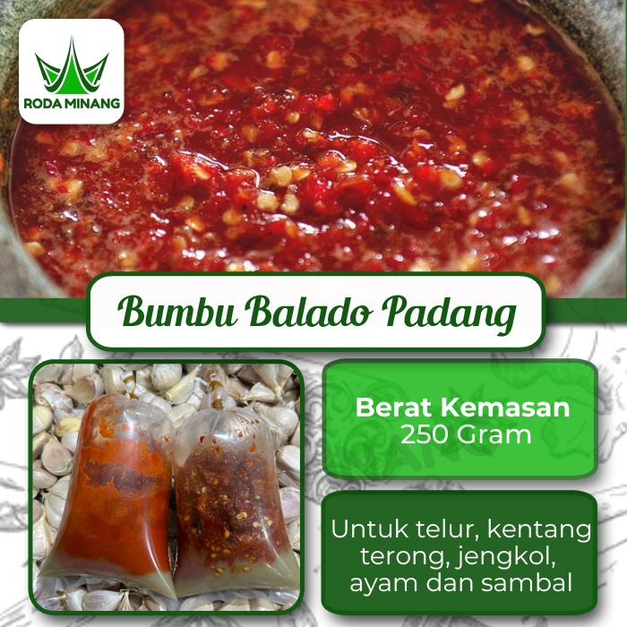 

Bumbu Cabe Balado Sambal Giling Basah Padang Bumbu Jadi Halus Kasar Masak Instant 250 gram