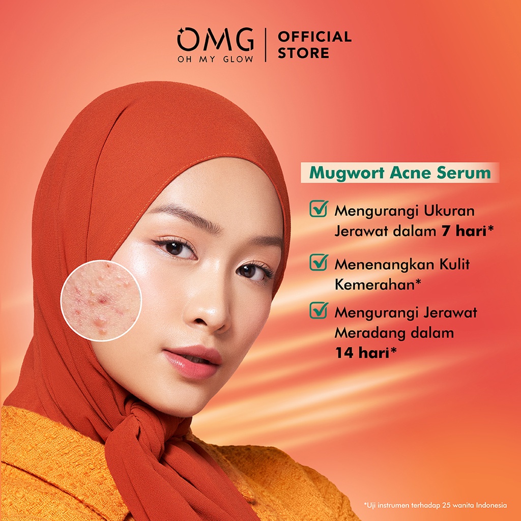 OMG OH MY GLOW Mugwort Acne Serum 20 ml - Serum Perawatan Kulit Berjerawat