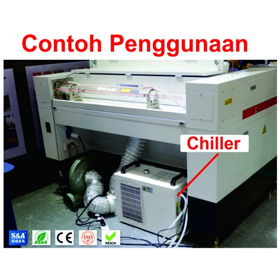 [HAEBOT] S&amp;A Chiller Chiler CW5200TH 220V Pendingin Tabung CNC Laser CO2 Industrial Water Cooling Mesin Cutting CW5200