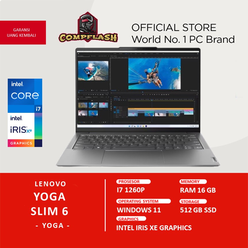LAPTOP LENOVO YOGA SLIM 6 I7 1260P 16GB 512SSD IRISXE 2.8K 120HZ 100SRGB BLIT