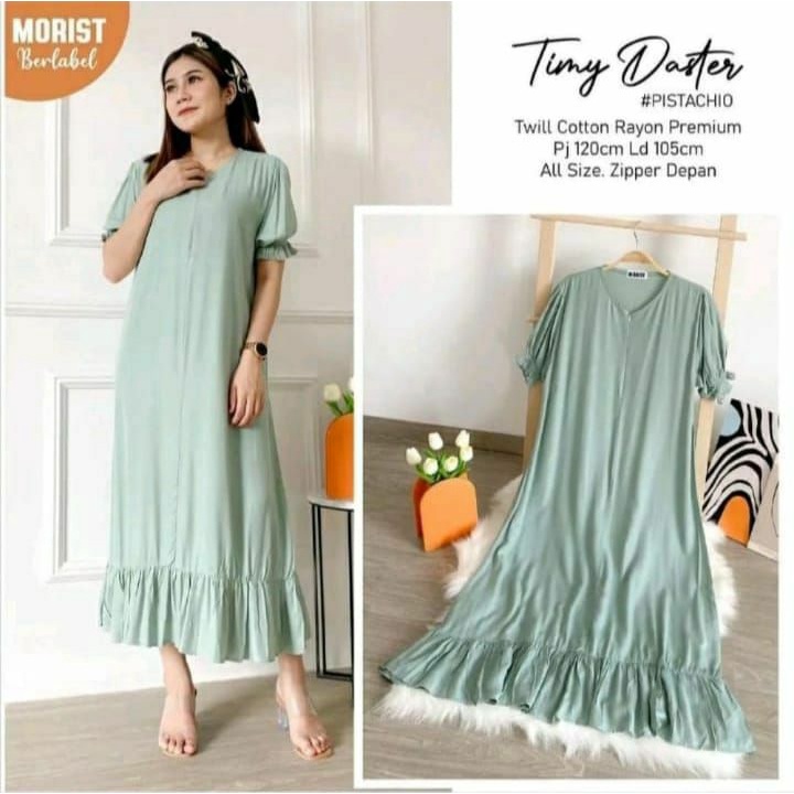 Dress Timy Polos Jumbo Busui Rayon Tebal / Daster Busui Murah / Daster Kekinian Terbaru