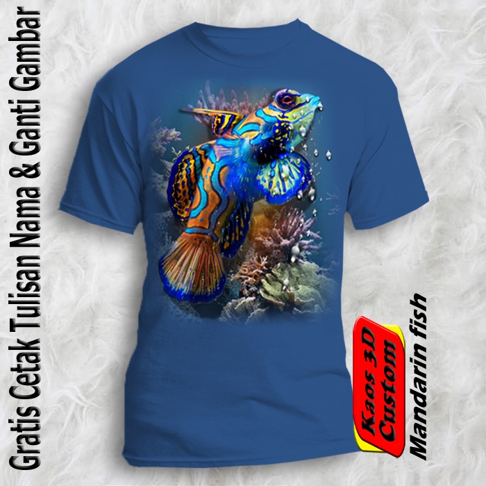 Tshirt Gambar Ikan Laut Mandarin Fish