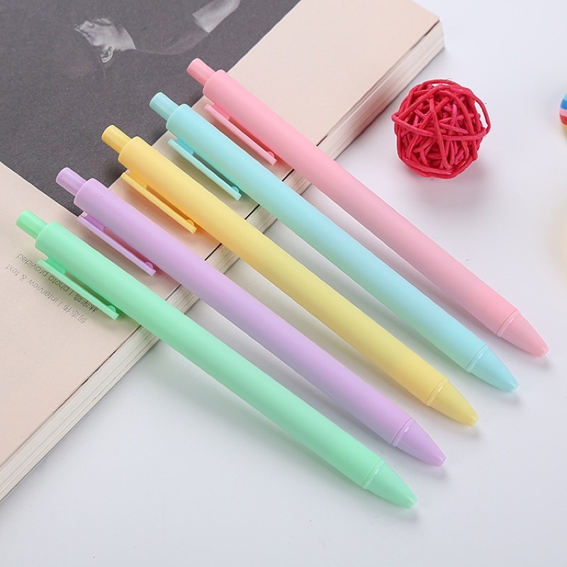 Pen Hitam Pastel / Pulpen Bolpoint Pen Murah Bagus Warna Pastel