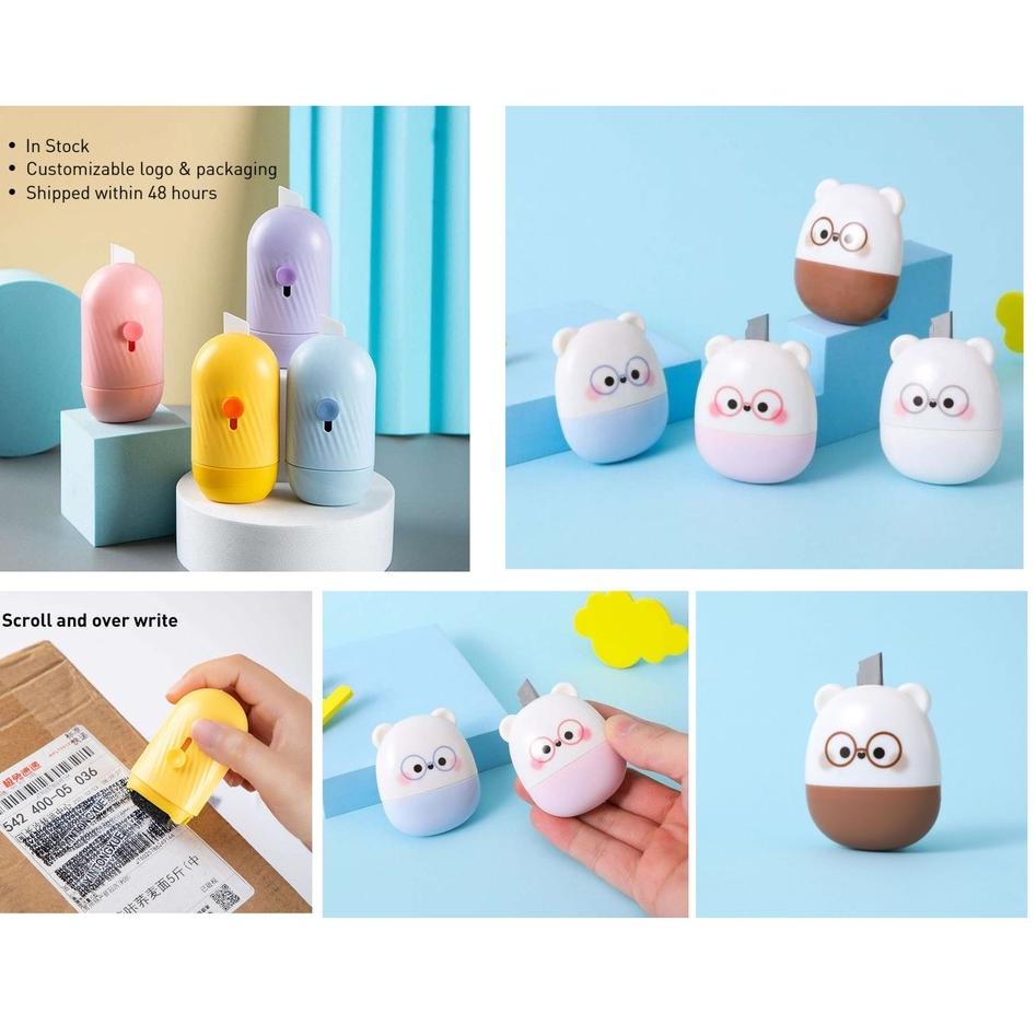 

2.2 Brand Roller Stamp 2 in 1 Cutter / Stempel Pelindung data Identitas & Penghapus Alamat Resi / stempel roller pelindung data / Stamp Roller / Thermal Paper Correction Penghapus Kertas Resi