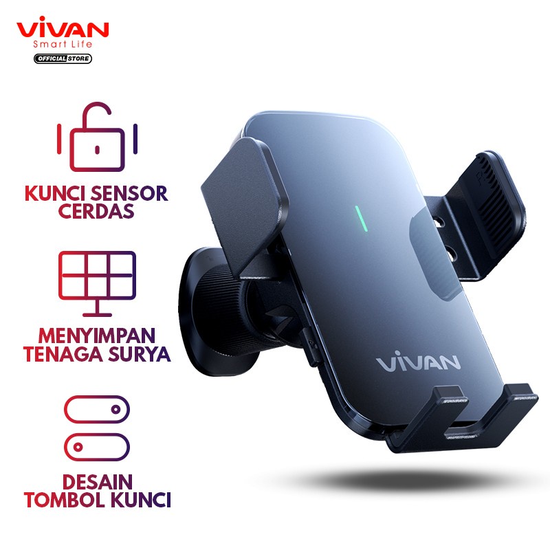 Car Holder VIVAN ECH01 Smart Solar Power 360 Rotable For Smartphone