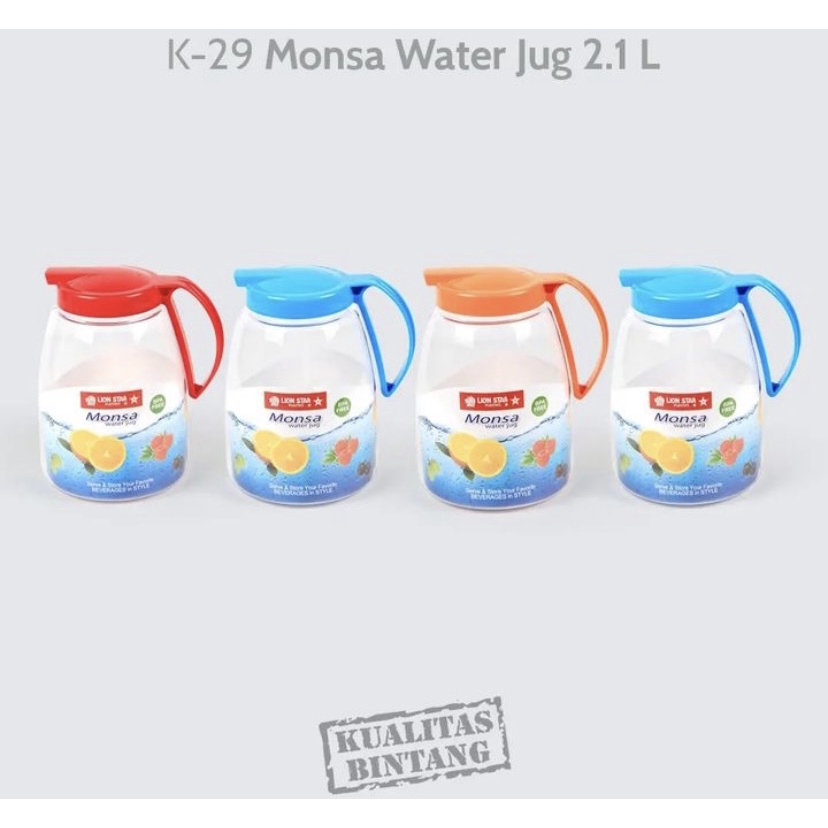 ( BISA COD ) PROMO LION STAR K-29 WATER JUG MONSA 2,1L / BPA FREE / TEMPAT AIR MINUM JUS / TEMPAT MINUM / TEKO AIR MINUM JUS / TEKO AIR WATER JUG ORIGINAL