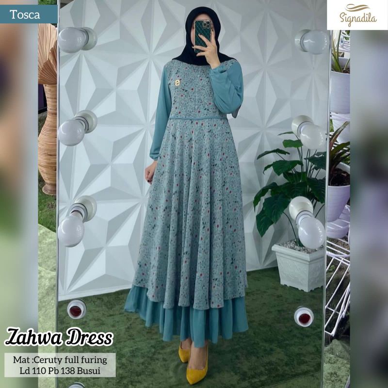 gamis ceruti ZAHWA Maxy. full furing ld110. busui
