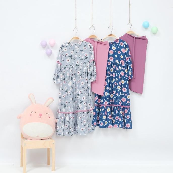 Peachbello Set Gamis Anak Baju Muslim Gamis Rayon