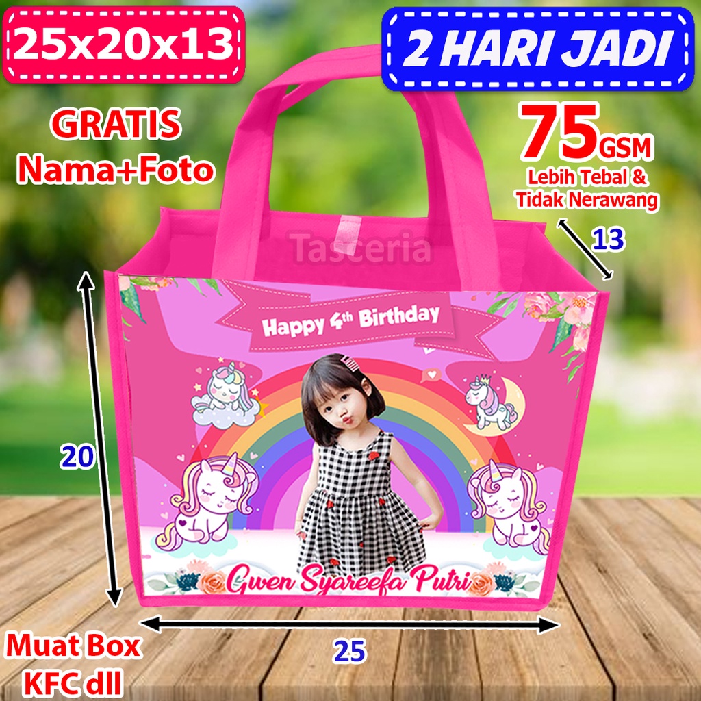 

Tas Souvenir Ultah Unicorn Custom