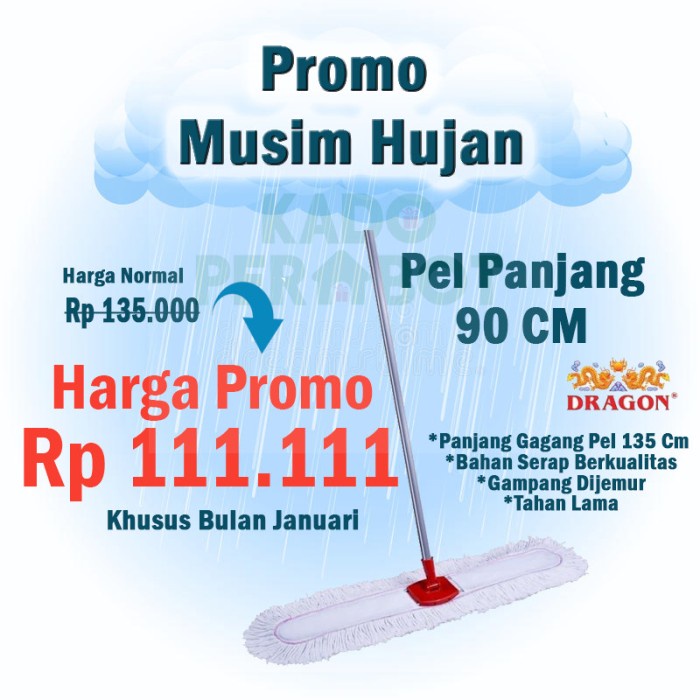 Best Seller Pel Loby Dragon 90Cm - Pel Lantai Mall - Pel Sapu Panjang - Pel Kantor
