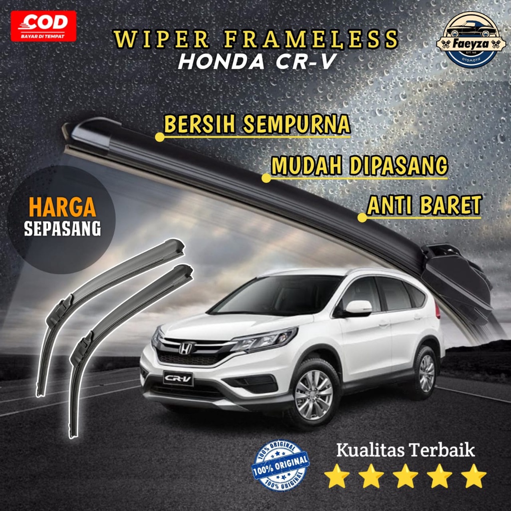 [ COD] Wiper Frameless Mobil CRV Sapuan Kaca Mobil Model Frameless Banana Karet 1 Set Variasi Honda 