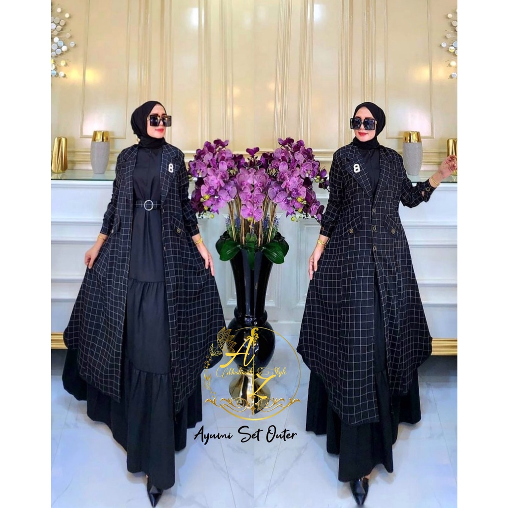 DRESS SET OUTER MOTIF KOTAK SIMPEL