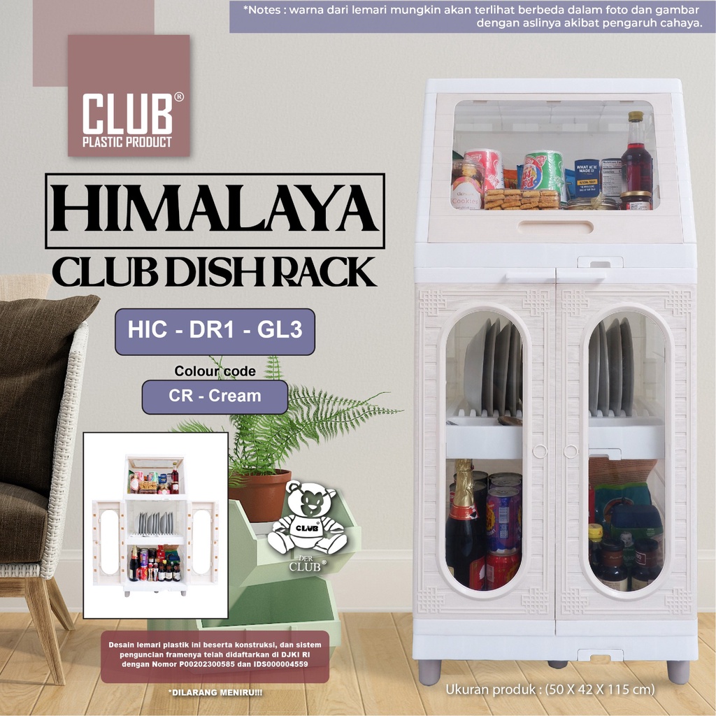 LEMARI PIRING KACA JUMBO / RAK PIRING KACA CLUB / HIMALAYA CLUB DISHRACK / LEMARI PIRING 3 SUSUN HIC