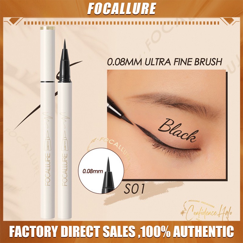 FOCALLURE FA200 #Confidence Halo Eyeliner Ultrafine Quick-dry Tahan Air Liquid Eye Liner Untuk Mata Eyeliner Anti Air