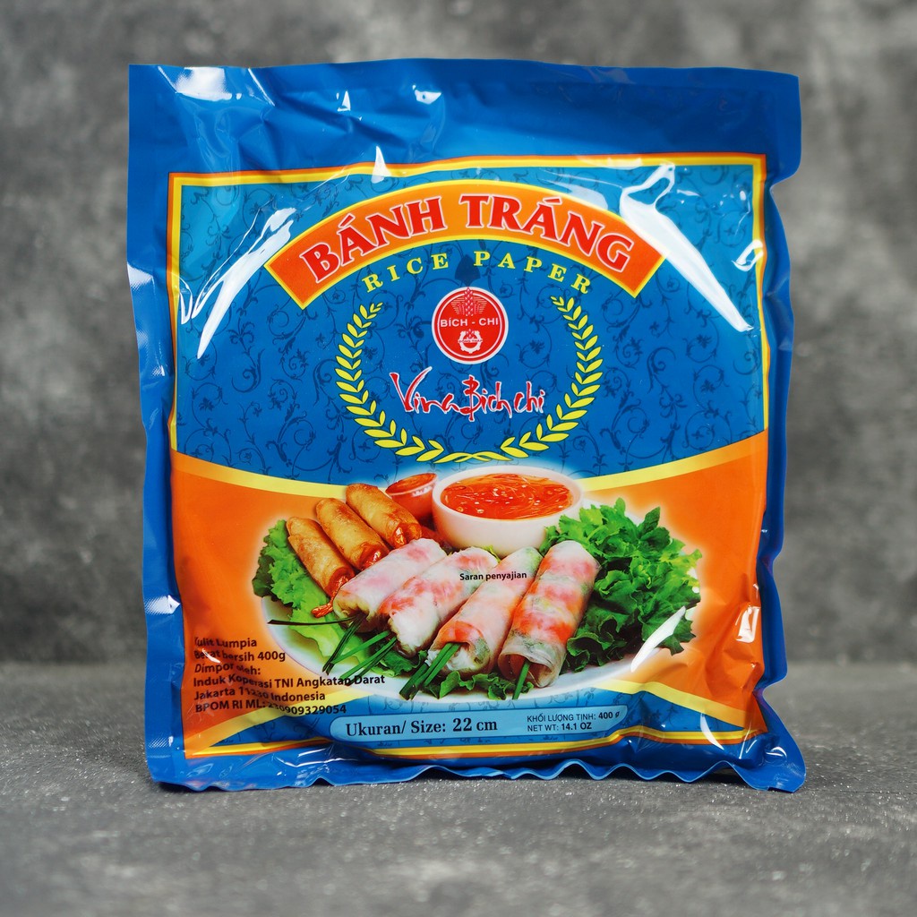 

RICE PAPER BANH TRANG 22CM KULIT LUMPIA VIETNAM HALAL/BUNGKUS ISI 45LBR