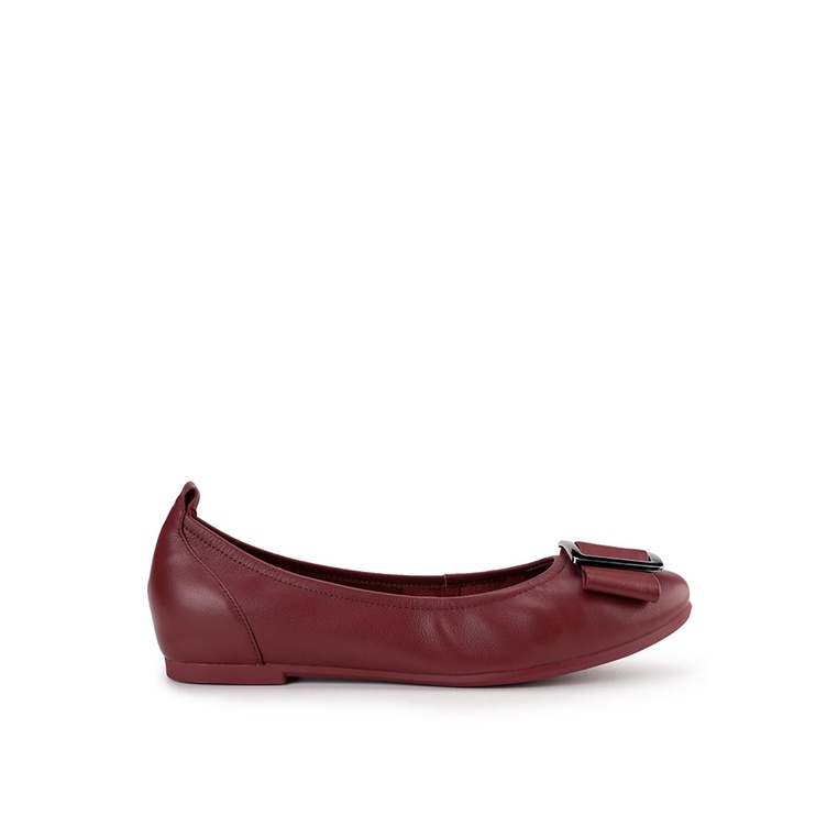 Sepatu Flat Andrew Original Leather upper Datar Formal Elegan Ori 100% Ylvie Wanita Cewe Merah