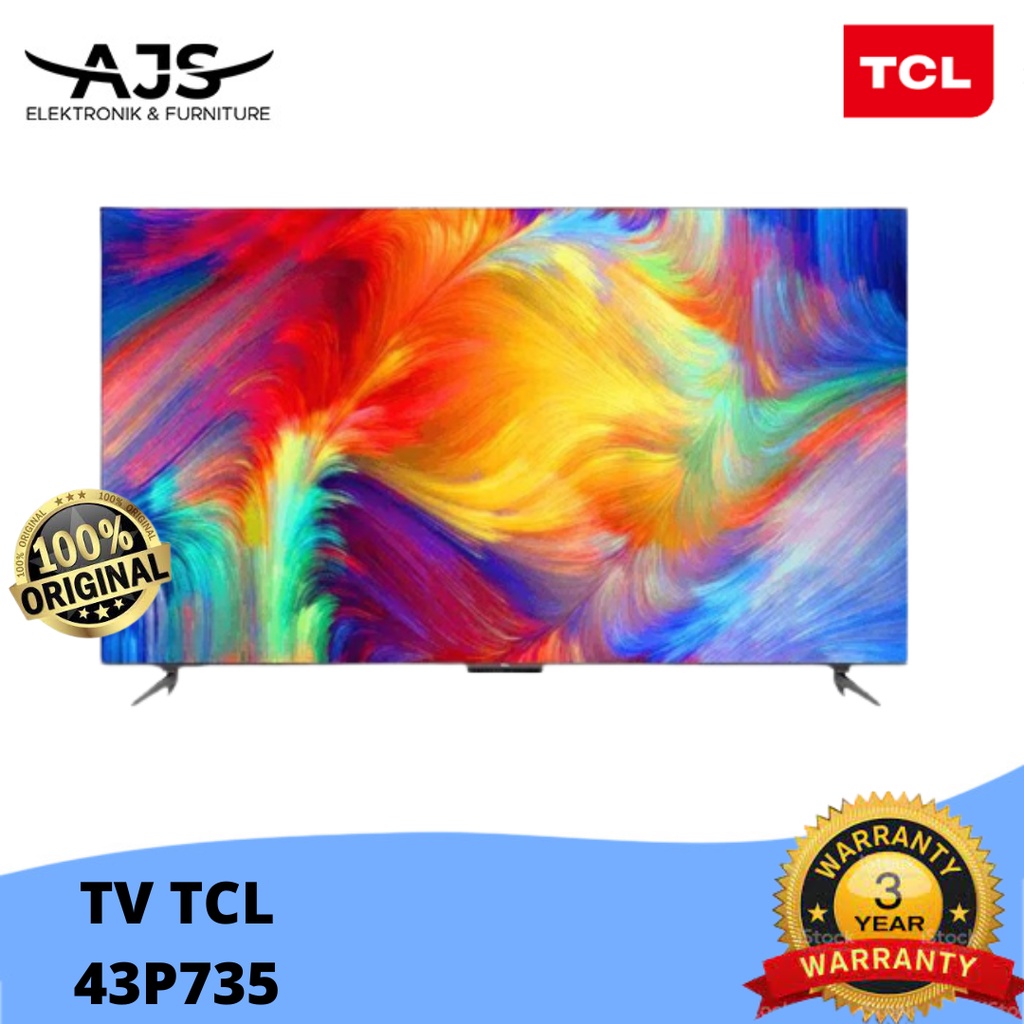 TCL UHD 4K 43P735 43 inch P735 GOOGLE TV EDGLESS FRAME DESIGN new 2022
