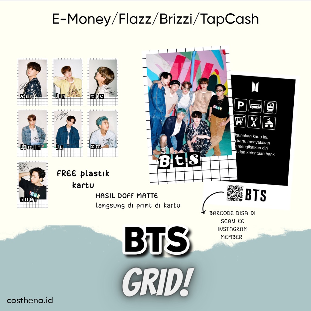 PALING DICARI!! CUSTOM EMONEY/FLAZZ/BRIZZI/TAPCASH BTS GRID VERSION