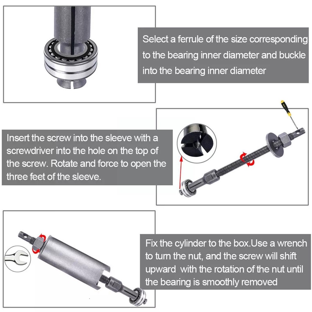 Bearing Puller Set 8 pcs - Lepas Pembuka Bearing Laher Tutup CVT | Disassembler