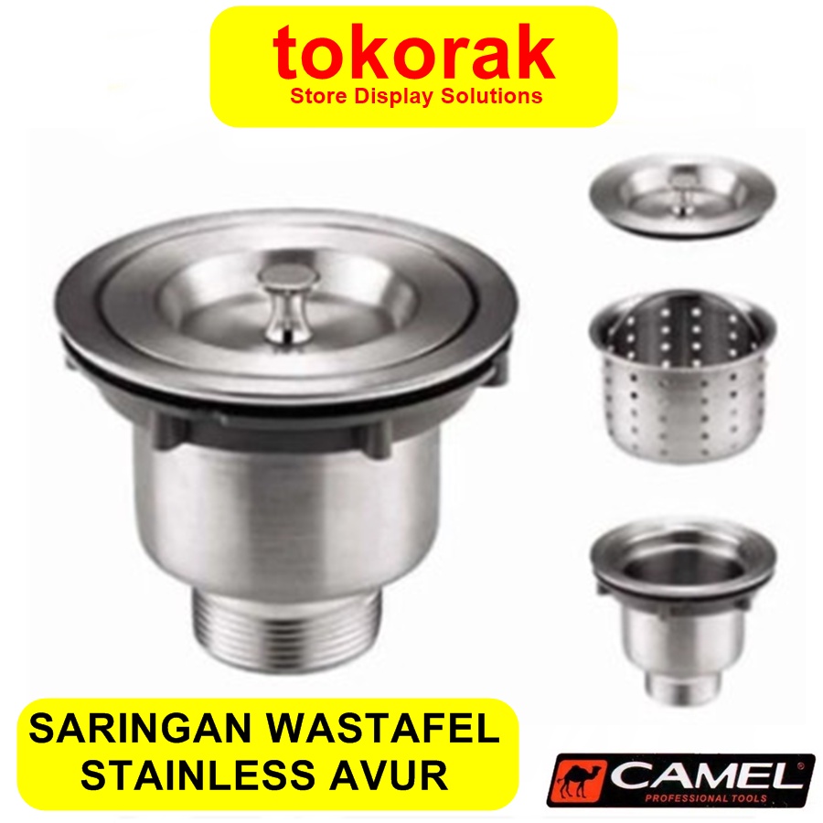 AFUR KERANJANG STAINLESS CAMEL AVUR SINK SARINGAN BAK CUCI PIRING