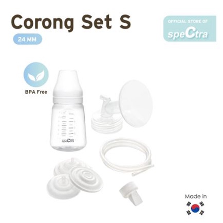 SPECTRA Corong / Breast Shield (Breastshield) Set + PP Bottle / Botol Wide Neck Original Size S / M