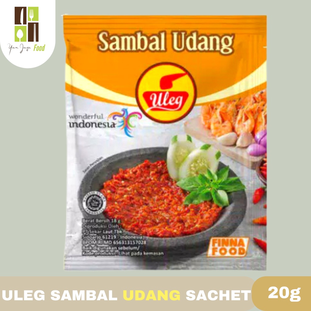 Uleg Sambal Finna Geprek/Rendang/Teri/Udang Sachet 10pcs/1 RENCENG