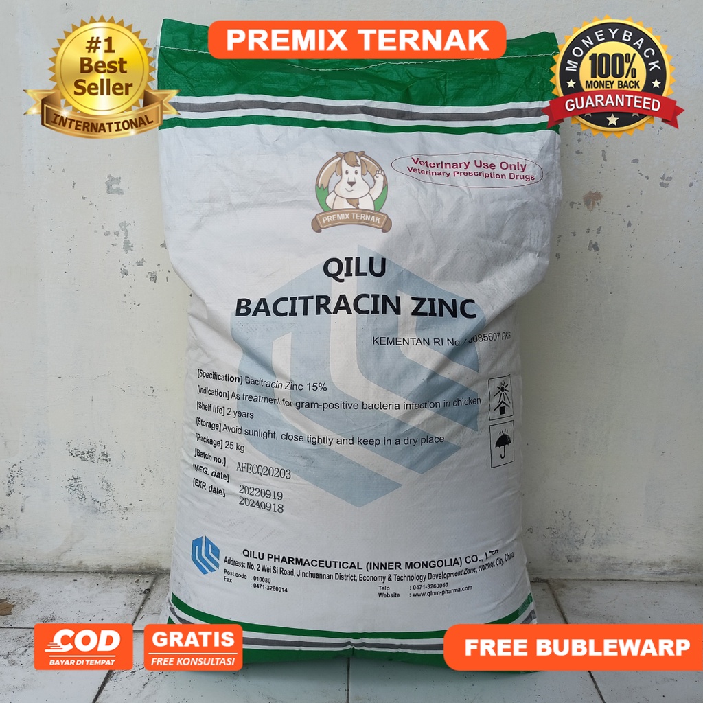 AGP AYAM BROILER - BACITRACIN ZINC 15% 1KG  - PEMACU PERTUMBUHAN AYAM PEDAGING BROILER - ANTIBACTERI GROWTH PROMOTOR - AGP AYAM