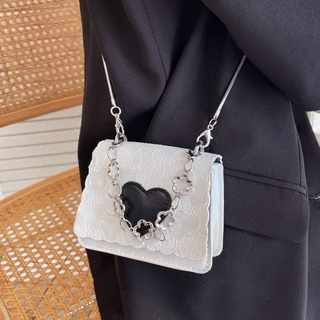 Bag Mini Heart Patch Detail Flap Square Bag Crossbody Bag 10048