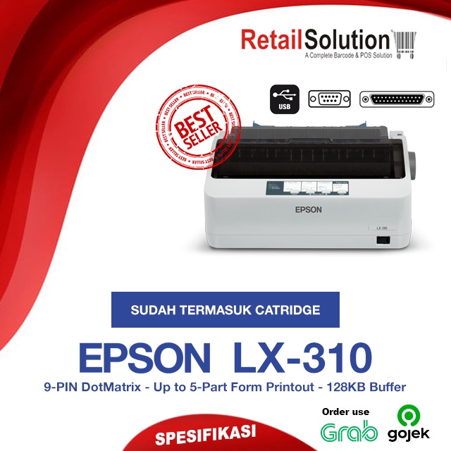 Printer DotMatrix USB Serial RS232 Parallel LPT - EPSON LX310 LX-310