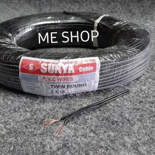 ▲ Kabel Serabut 2x18 hitam putih 100yard kabel listrik serabut ♞