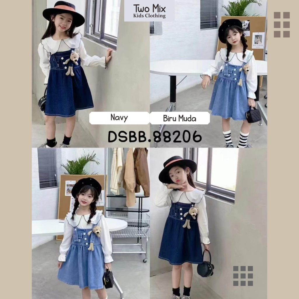 Two Mix - Dress Anak Perempuan Jeans - Baju Anak Cewek Boneka Lucu F9907 F88205 F88206 F1201