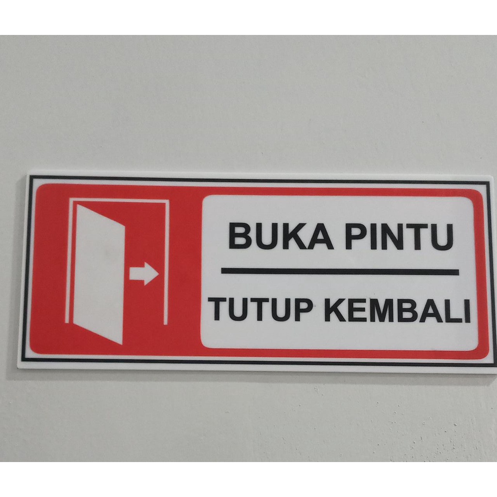 Akrililik Sign Buka Tutup Pintu Kembali Sign Board Acrylic Label